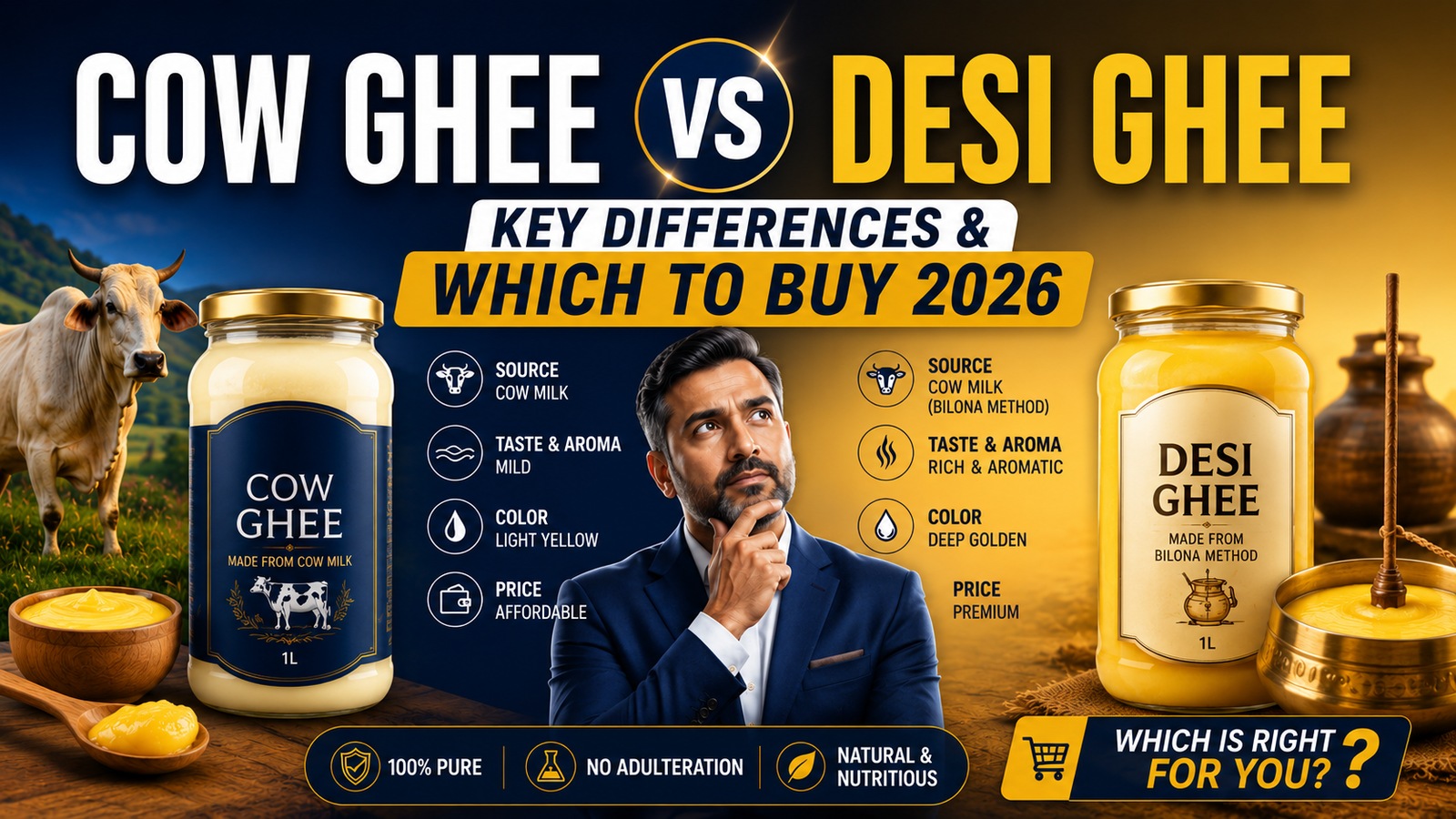 Cow Ghee vs Desi Ghee Key Differences & Which to Buy 2026